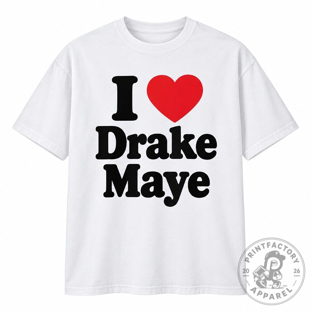 I Love Drake Maye Shirt Heart Design Fan Tee