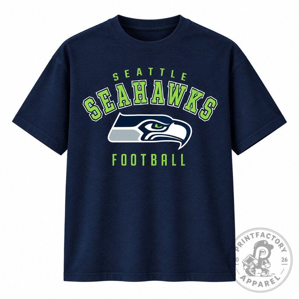 Seattle Football Graphic Navy Short Sleeve Fan Tee Seahawks Shirt