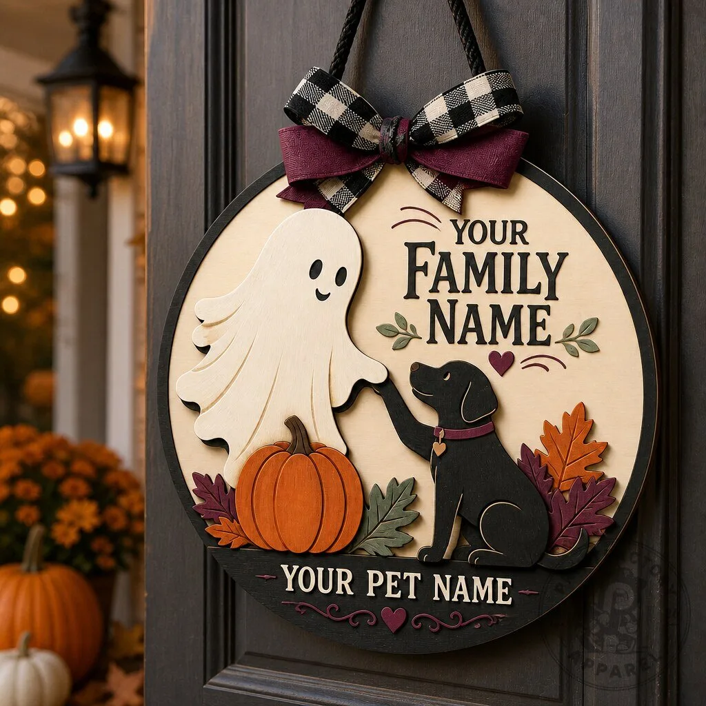 Personalized Pet Family Halloween Door Hanger 7 Personalized Pet Family Halloween Door Hanger