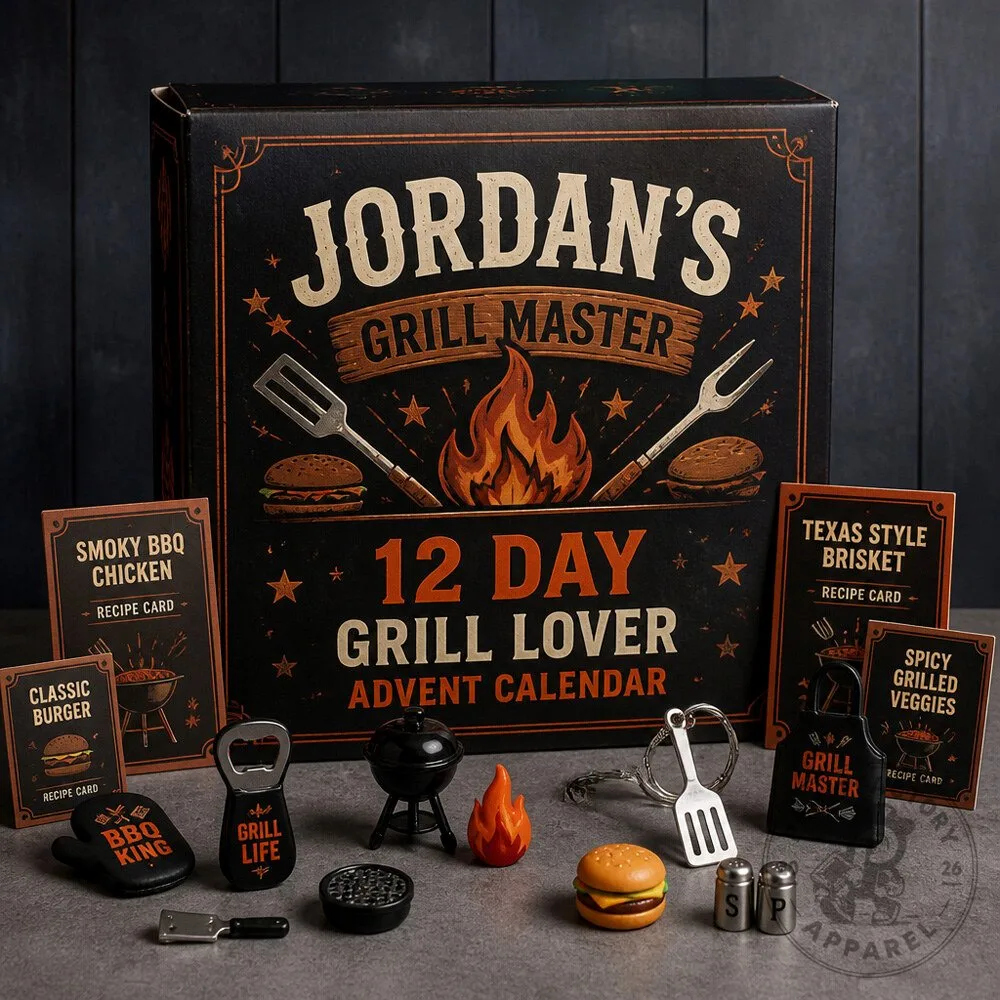 Grill Lover Advent Calendar With Personalized Grilling Cards and Mini Accessories