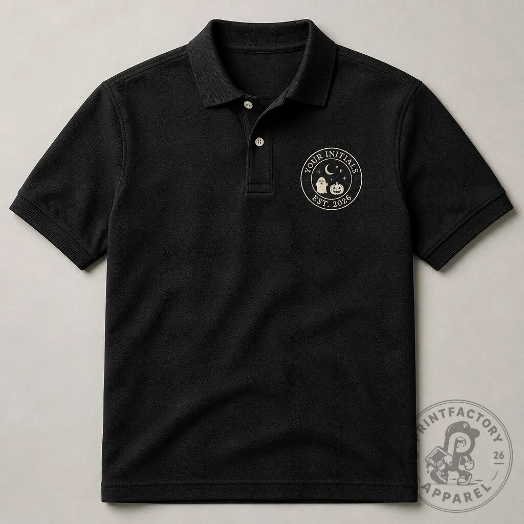 Spooky Country Club Polo Shirt - Subtle Halloween Preppy Crest
