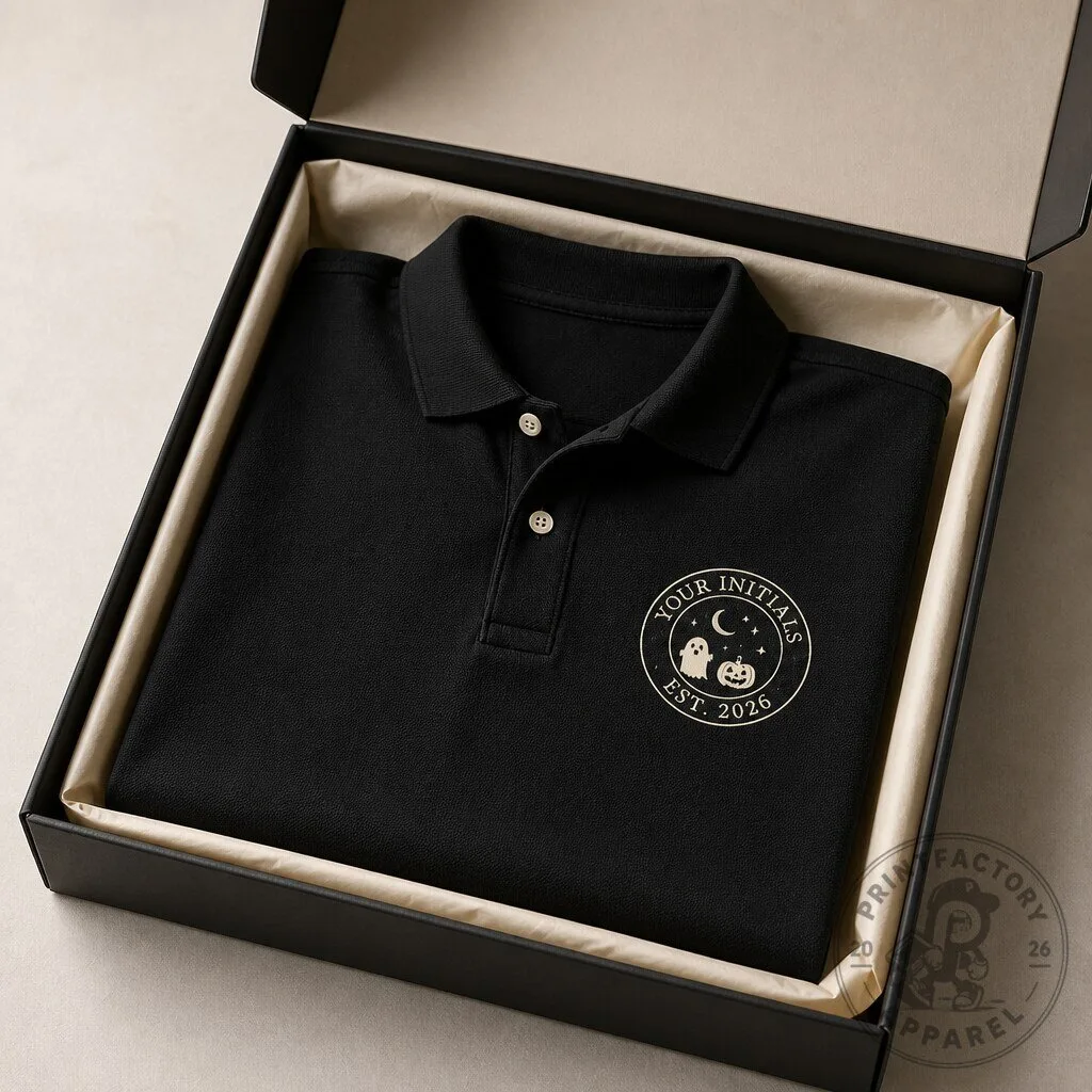 Spooky Country Club Polo Shirt - Subtle Halloween Preppy Crest 7 Spooky Country Club Polo Shirt - Subtle Halloween Preppy Crest