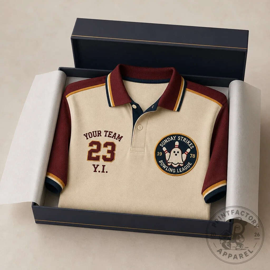 Haunted Bowling League Polo Shirt - Retro Halloween Bowling Apparel