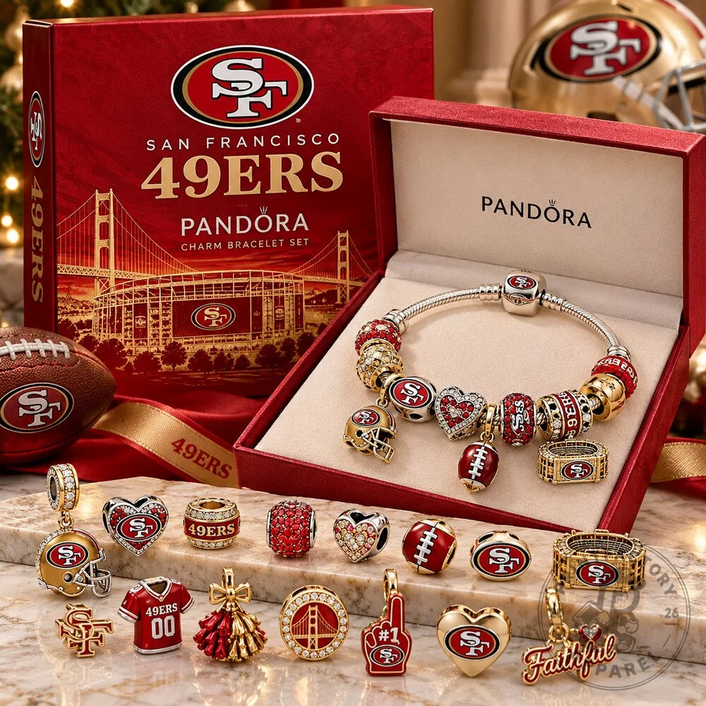 2026 San Francisco 49ers Pandora Charm Bracelet Set