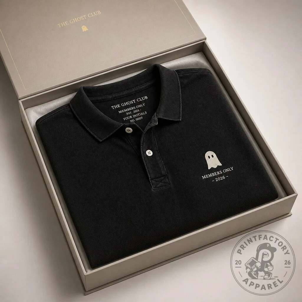 Ghost Members Only Polo Shirt - Subtle Halloween Club Humor